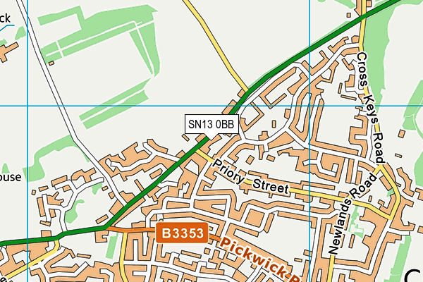 SN13 0BB map - OS VectorMap District (Ordnance Survey)