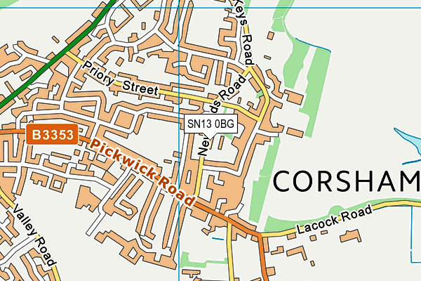 SN13 0BG map - OS VectorMap District (Ordnance Survey)