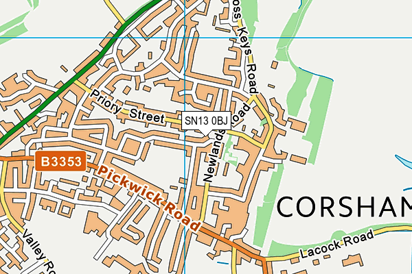 SN13 0BJ map - OS VectorMap District (Ordnance Survey)