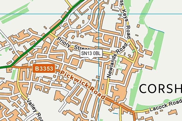 SN13 0BL map - OS VectorMap District (Ordnance Survey)