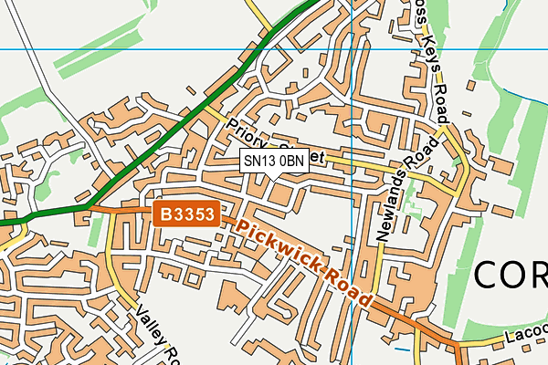 SN13 0BN map - OS VectorMap District (Ordnance Survey)