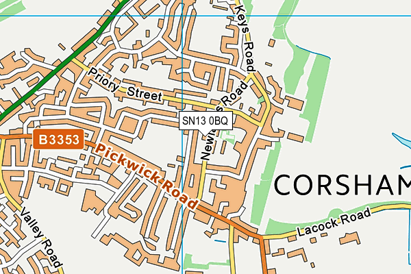 SN13 0BQ map - OS VectorMap District (Ordnance Survey)