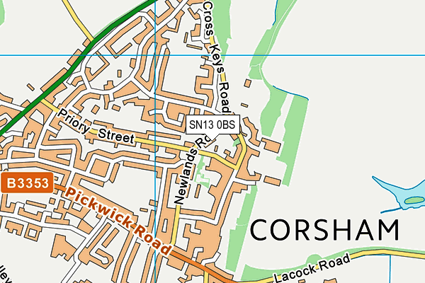 SN13 0BS map - OS VectorMap District (Ordnance Survey)