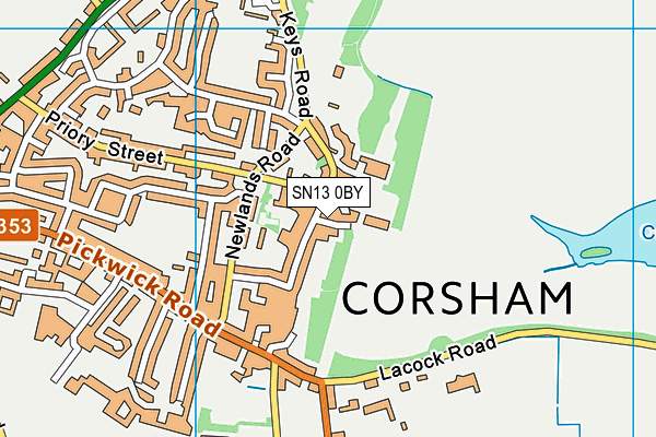 SN13 0BY map - OS VectorMap District (Ordnance Survey)