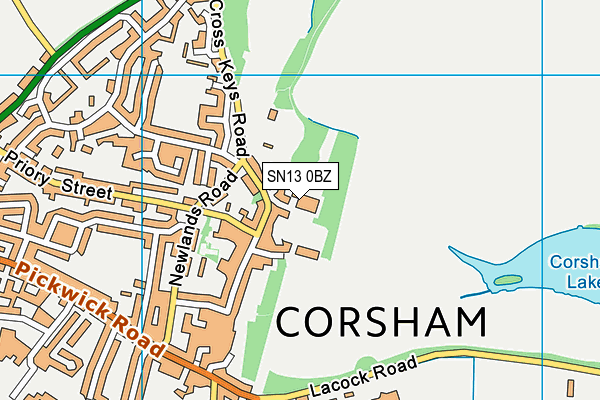 SN13 0BZ map - OS VectorMap District (Ordnance Survey)