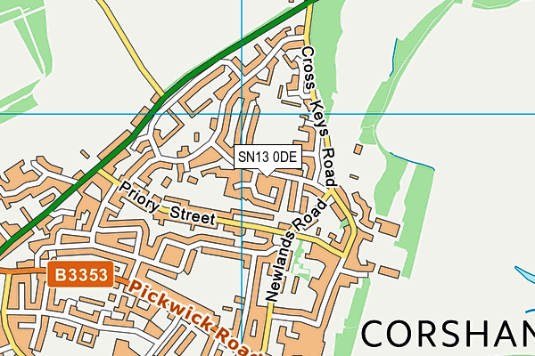 SN13 0DE map - OS VectorMap District (Ordnance Survey)