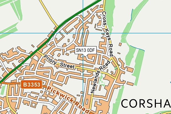 SN13 0DF map - OS VectorMap District (Ordnance Survey)