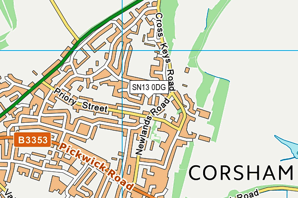 SN13 0DG map - OS VectorMap District (Ordnance Survey)