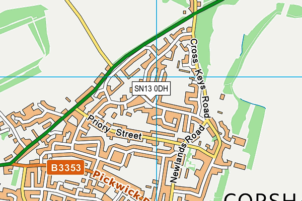 SN13 0DH map - OS VectorMap District (Ordnance Survey)