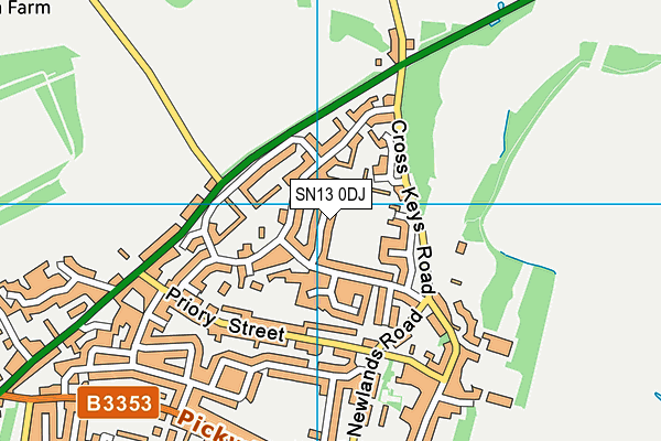 SN13 0DJ map - OS VectorMap District (Ordnance Survey)