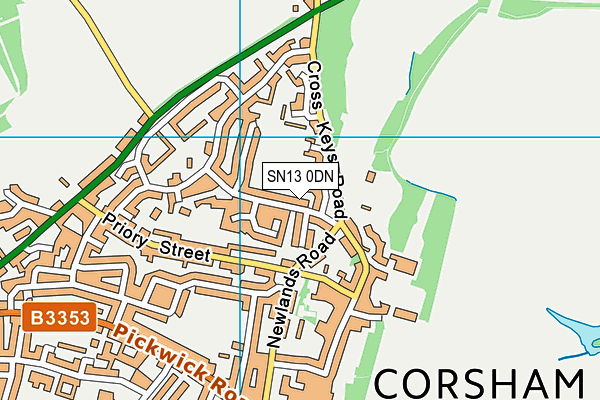 SN13 0DN map - OS VectorMap District (Ordnance Survey)