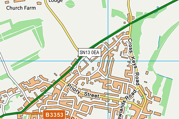 SN13 0EA map - OS VectorMap District (Ordnance Survey)