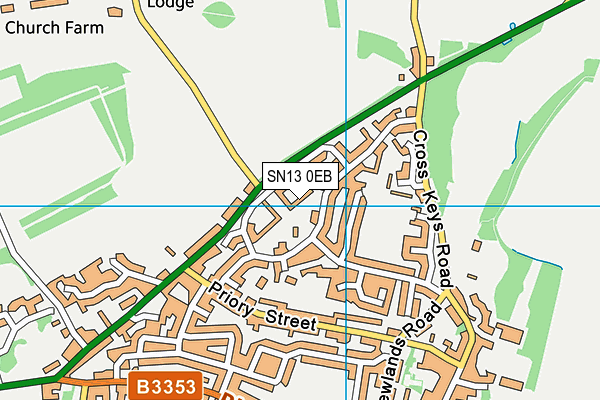 SN13 0EB map - OS VectorMap District (Ordnance Survey)