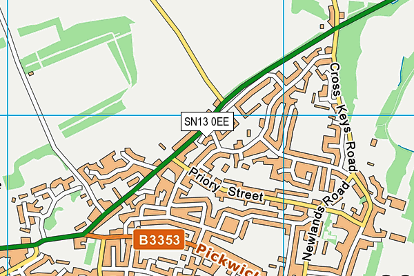 SN13 0EE map - OS VectorMap District (Ordnance Survey)