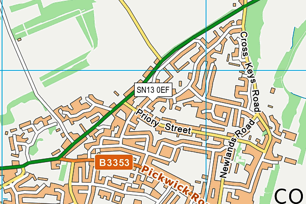 SN13 0EF map - OS VectorMap District (Ordnance Survey)