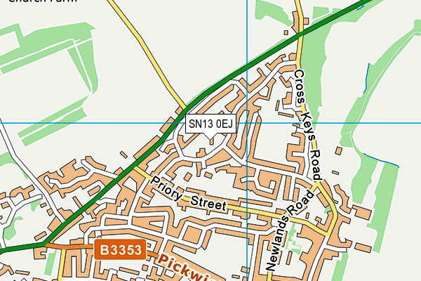 SN13 0EJ map - OS VectorMap District (Ordnance Survey)