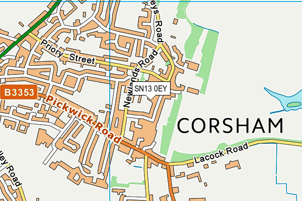 SN13 0EY map - OS VectorMap District (Ordnance Survey)