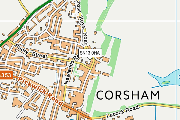 SN13 0HA map - OS VectorMap District (Ordnance Survey)