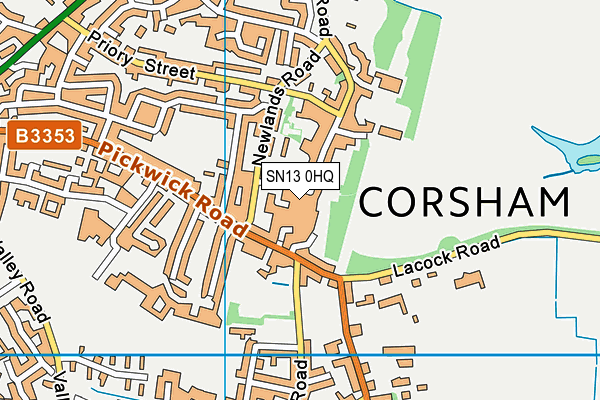 SN13 0HQ map - OS VectorMap District (Ordnance Survey)