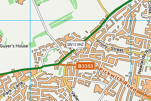 SN13 0HZ map - OS VectorMap District (Ordnance Survey)