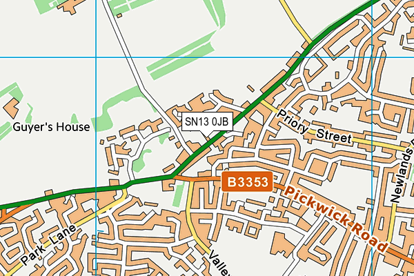 SN13 0JB map - OS VectorMap District (Ordnance Survey)