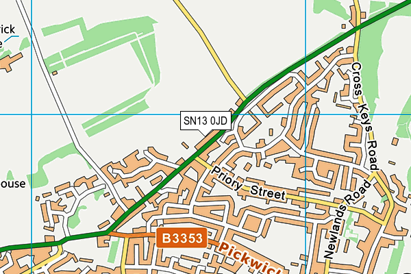 SN13 0JD map - OS VectorMap District (Ordnance Survey)