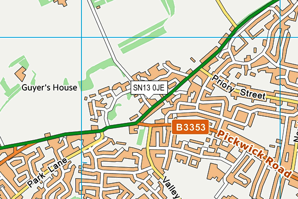 SN13 0JE map - OS VectorMap District (Ordnance Survey)