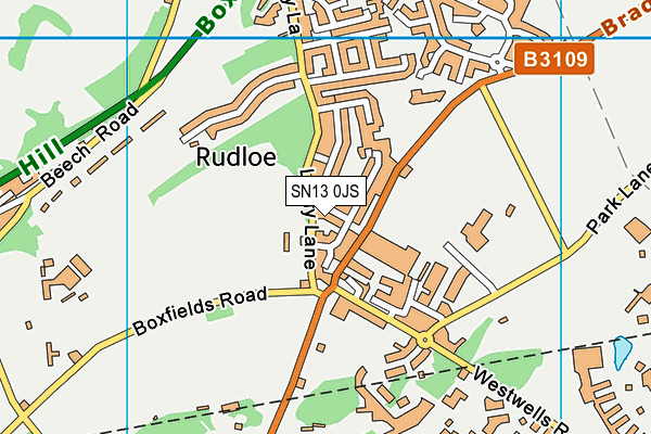 SN13 0JS map - OS VectorMap District (Ordnance Survey)