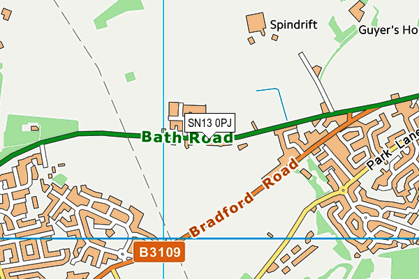 SN13 0PJ map - OS VectorMap District (Ordnance Survey)