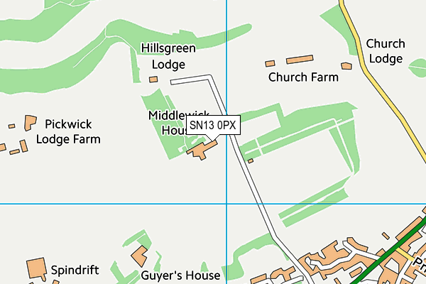 SN13 0PX map - OS VectorMap District (Ordnance Survey)