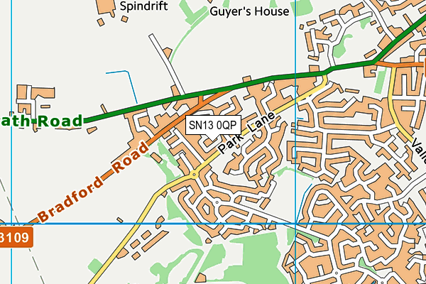 SN13 0QP map - OS VectorMap District (Ordnance Survey)