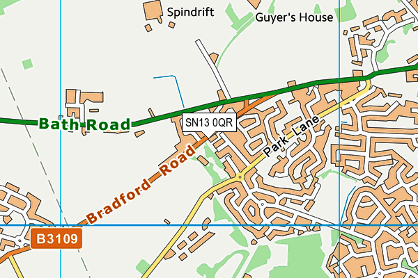 SN13 0QR map - OS VectorMap District (Ordnance Survey)