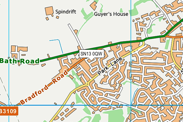 SN13 0QW map - OS VectorMap District (Ordnance Survey)