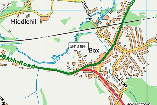 Box Recreation Ground map (SN13 8NT) - OS VectorMap District (Ordnance Survey)