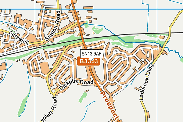 SN13 9AF map - OS VectorMap District (Ordnance Survey)