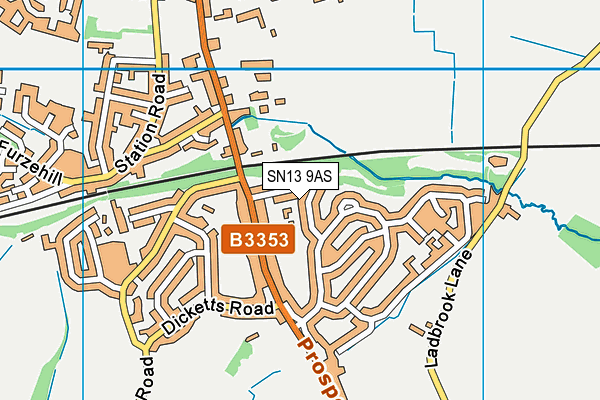 SN13 9AS map - OS VectorMap District (Ordnance Survey)