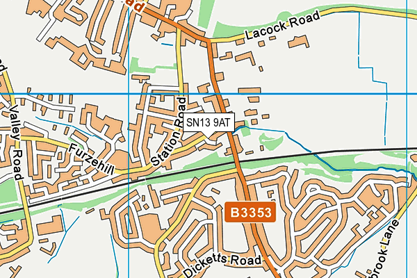 SN13 9AT map - OS VectorMap District (Ordnance Survey)