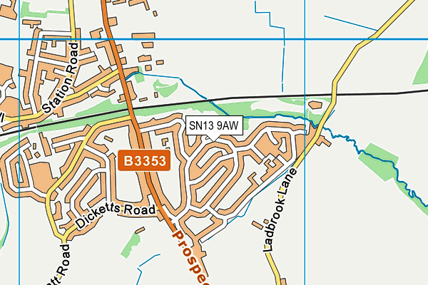 SN13 9AW map - OS VectorMap District (Ordnance Survey)