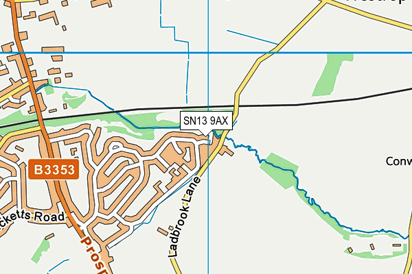 SN13 9AX map - OS VectorMap District (Ordnance Survey)