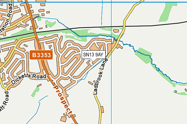 SN13 9AY map - OS VectorMap District (Ordnance Survey)