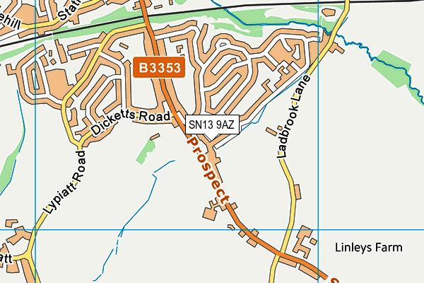 SN13 9AZ map - OS VectorMap District (Ordnance Survey)