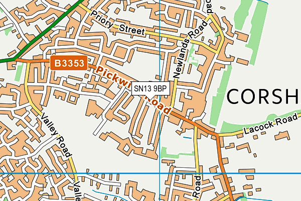 SN13 9BP map - OS VectorMap District (Ordnance Survey)