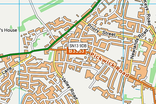 SN13 9DB map - OS VectorMap District (Ordnance Survey)