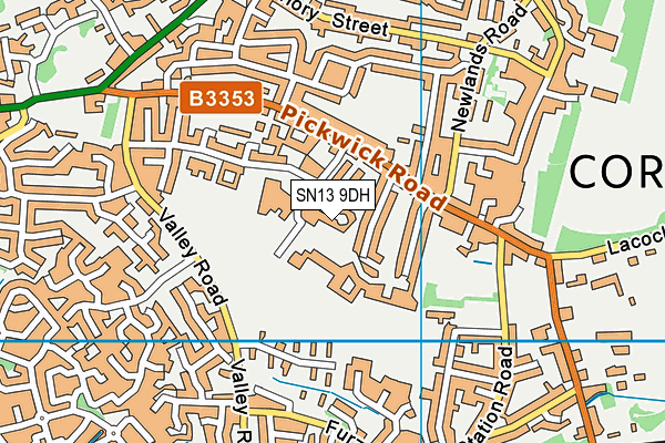 SN13 9DH map - OS VectorMap District (Ordnance Survey)