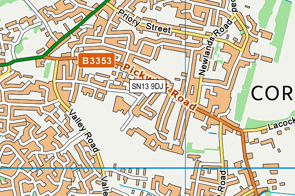 SN13 9DJ map - OS VectorMap District (Ordnance Survey)