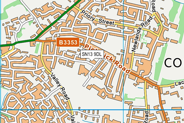 SN13 9DL map - OS VectorMap District (Ordnance Survey)