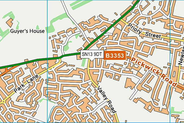 SN13 9DT map - OS VectorMap District (Ordnance Survey)