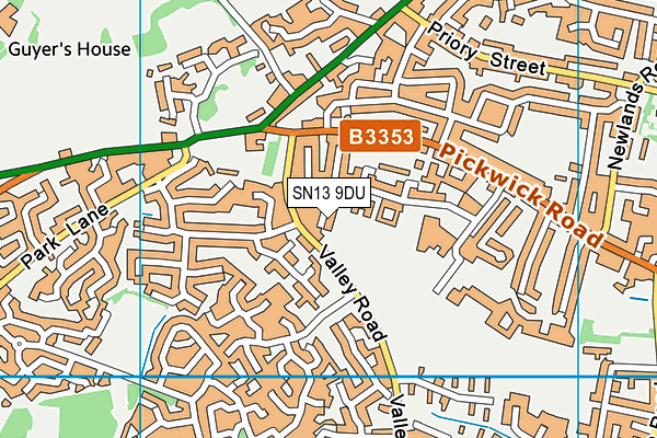 SN13 9DU map - OS VectorMap District (Ordnance Survey)