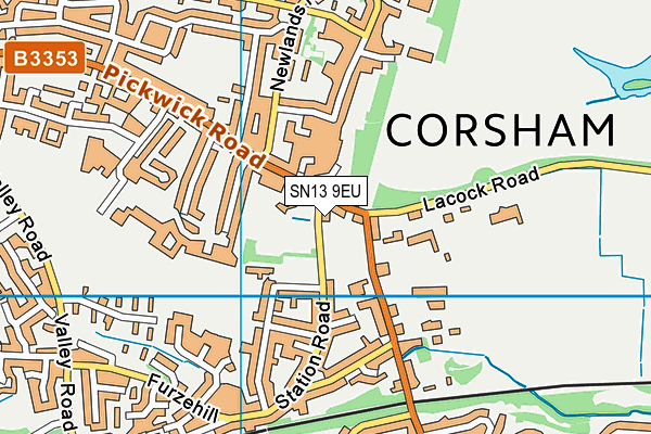 Corsham Cricket Club map (SN13 9EU) - OS VectorMap District (Ordnance Survey)