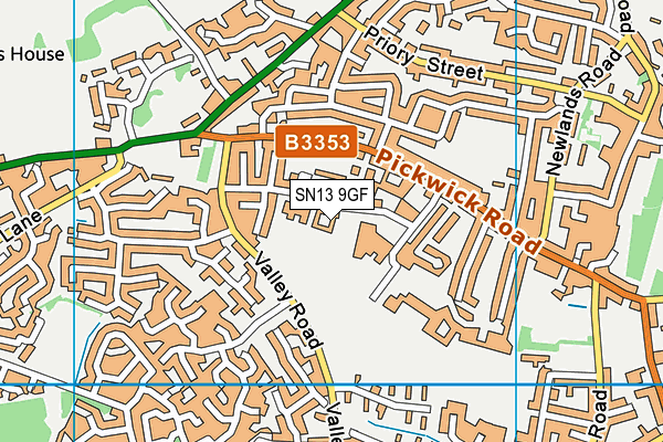 SN13 9GF map - OS VectorMap District (Ordnance Survey)